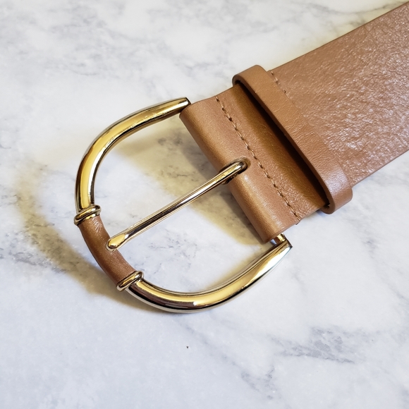 Ann Taylor Wide Tan Leather Belt Small main image 4